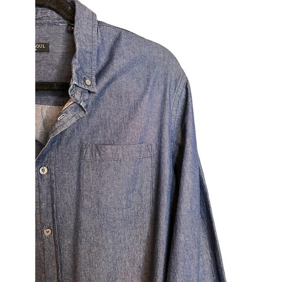 Brave Soul Denim Button Long Sleeve Shirt Large - Picture 2 of 6